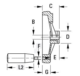 A9 Handwheel, Die Cast - Revolving Handle