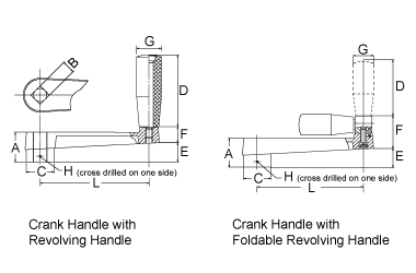 C7 Handles, Aluminum Crank - Revolving Handle