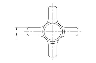 K82 Stainless Steel Hand Knob - 2" (Metric)