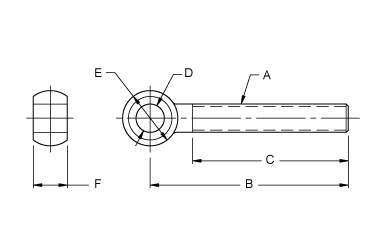 Stainless Steel Eyebolts / Rod Ends (Extended Thread)