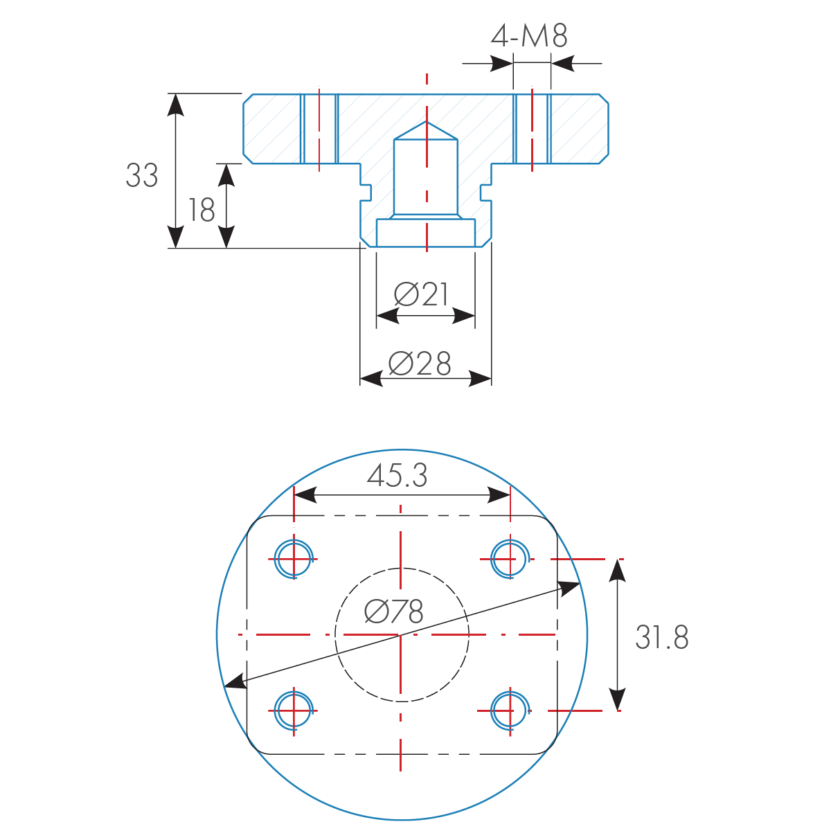 Mounting Adapter for Toggle Clamps, Alpha 28