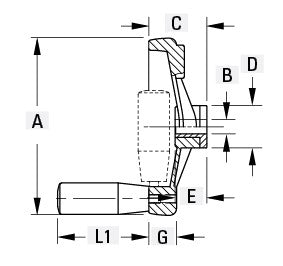 A7 Handwheel, Die Cast - Foldable Handle