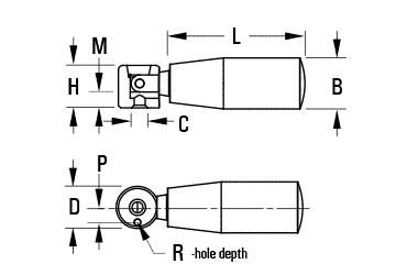 B4 Handles, Foldable Revolving (Female Thread)