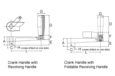 C7 Handles, Aluminum Crank - Foldable Revolving Handle